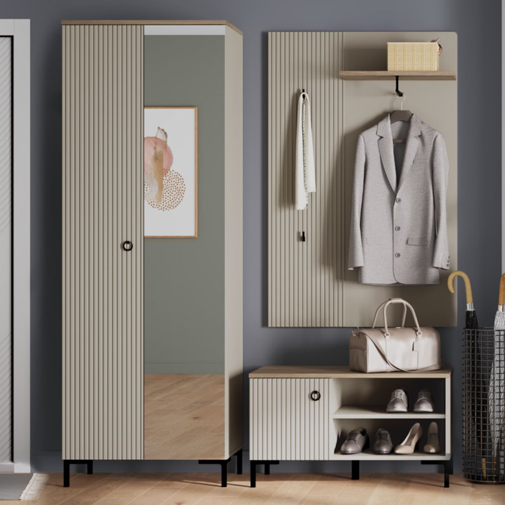 Прихожая Zima, цвет Дуб Сильверджек ореховый + Глиняный серый